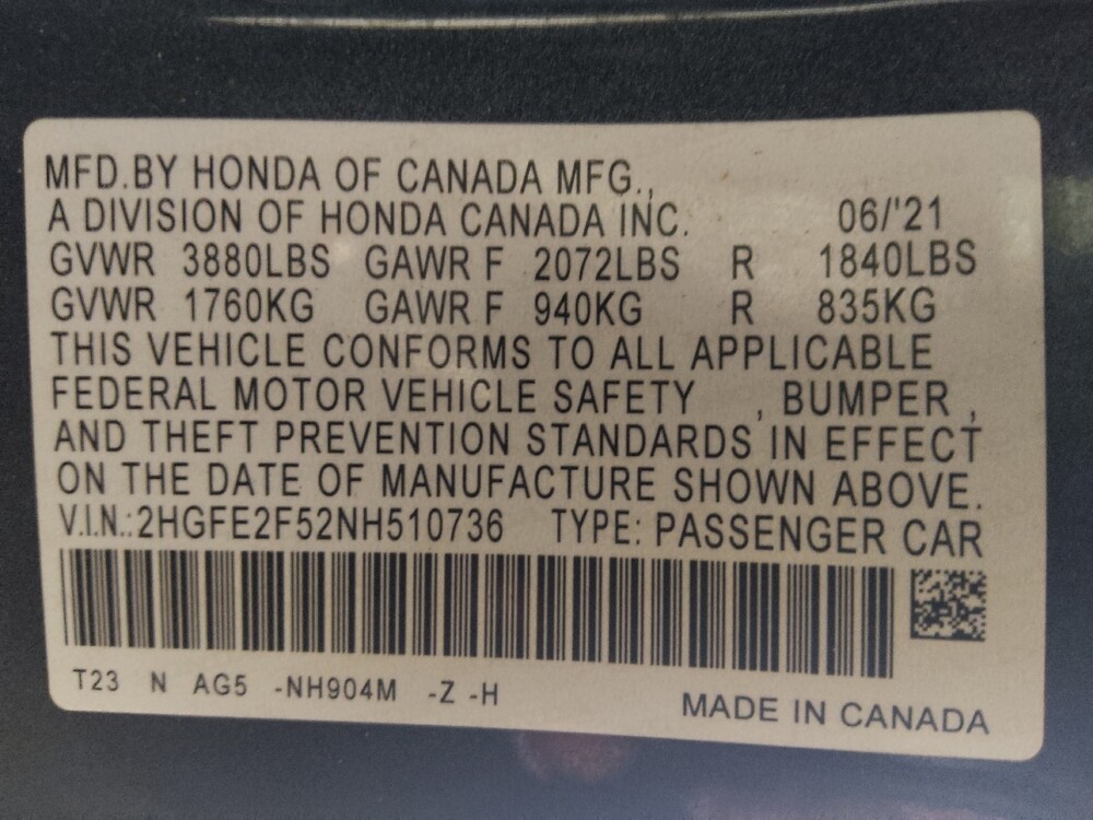 2022 Honda Civic in Conyers, GA 30094 - 18144380 33