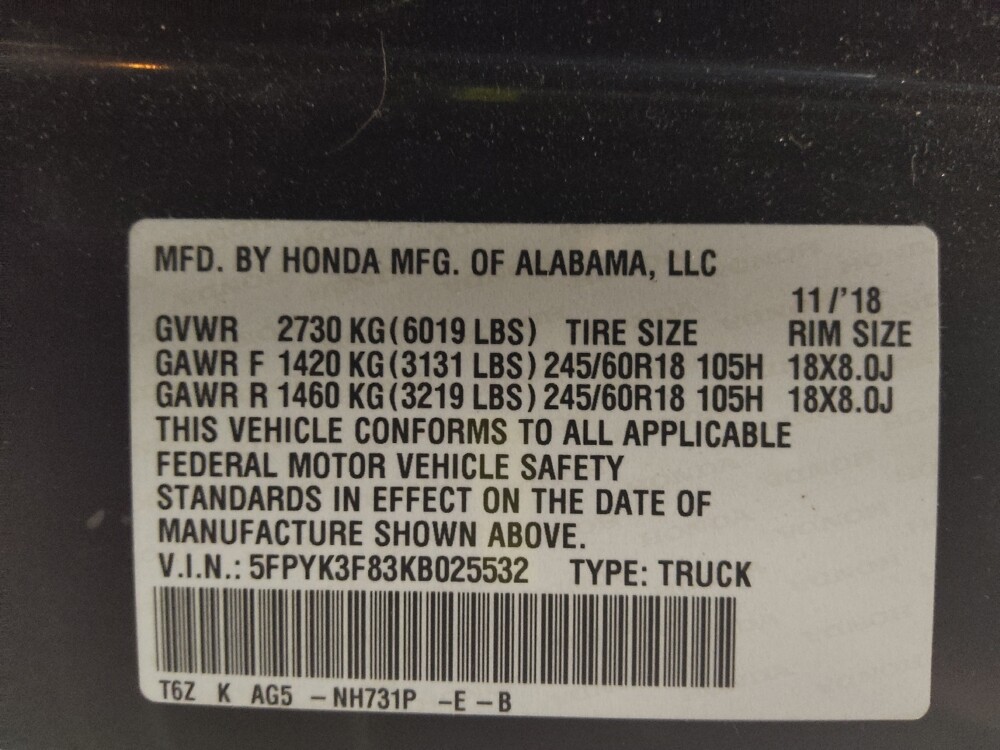 2019 Honda Ridgeline in Bradenton, FL 34207 - 18144443 33