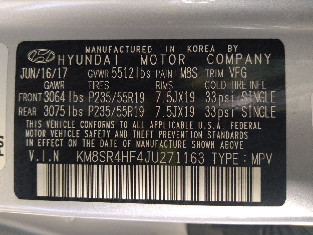 2018 Hyundai Santa Fe in Clearwater, FL 33764 - 18144445 33