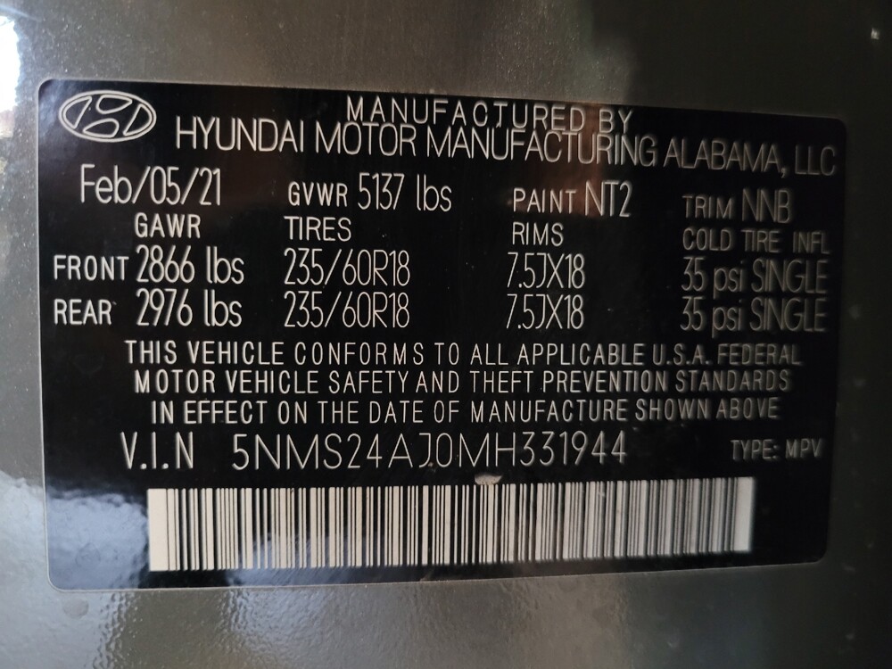 2021 Hyundai Santa Fe in Orlando, FL 32808 - 18144459 33