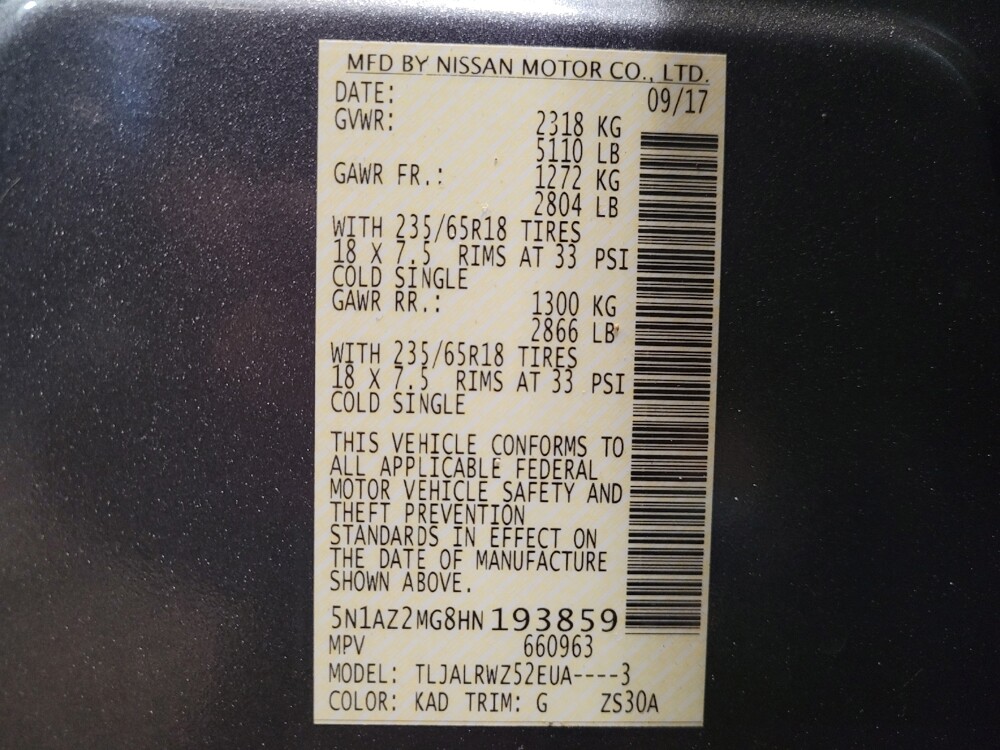 2017 Nissan Murano in Ocala, FL 34471 - 18144462 33
