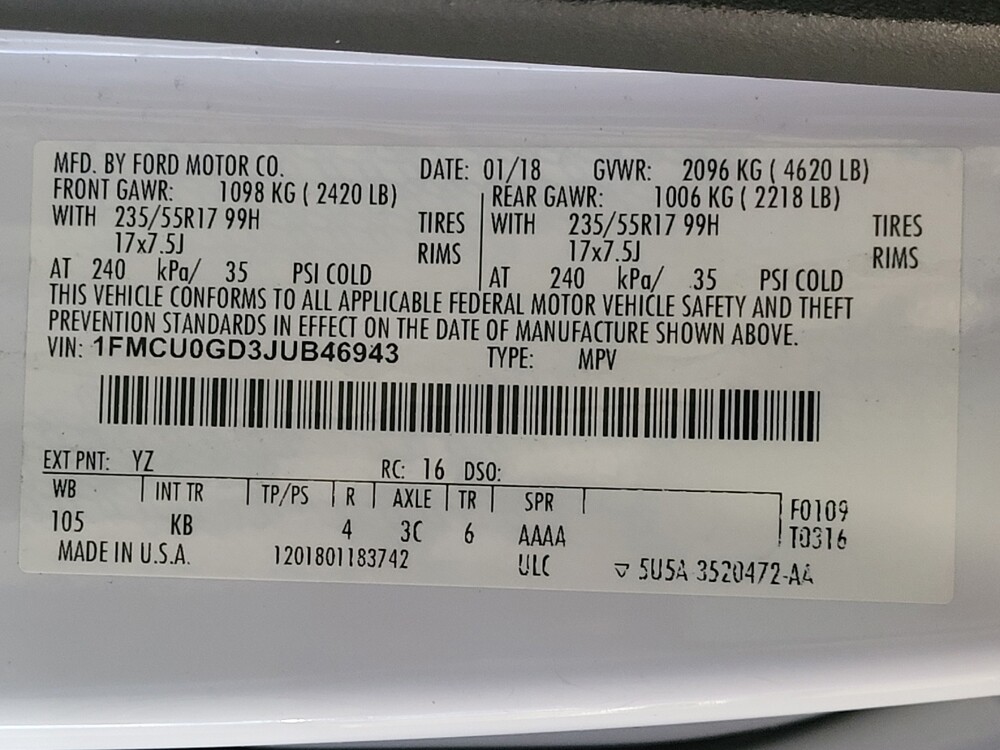 2018 Ford Escape in Ocala, FL 34471 - 18144463 33