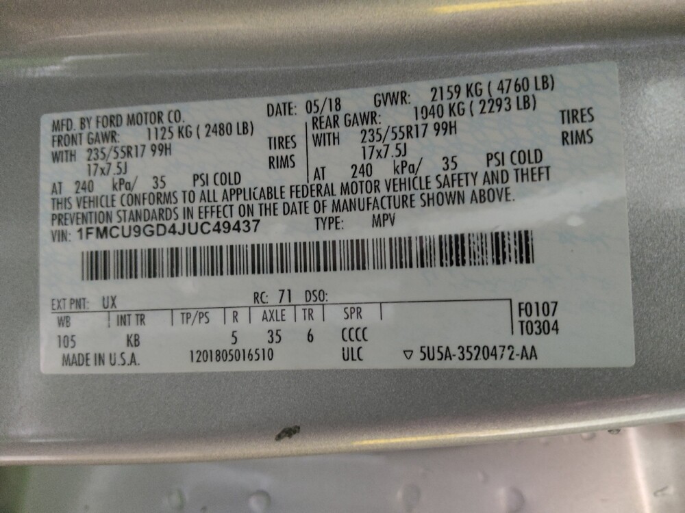 2018 Ford Escape in Greenville, NC 27834 - 18144466 33
