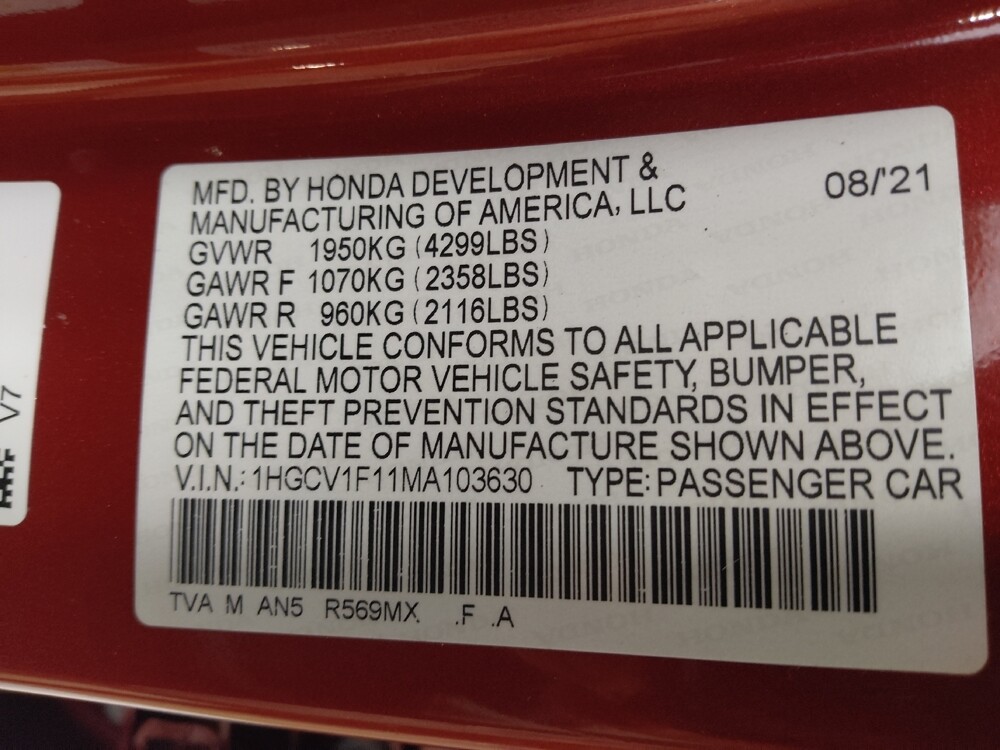 2021 Honda Accord in Arlington, TX 76011 - 18144588 33