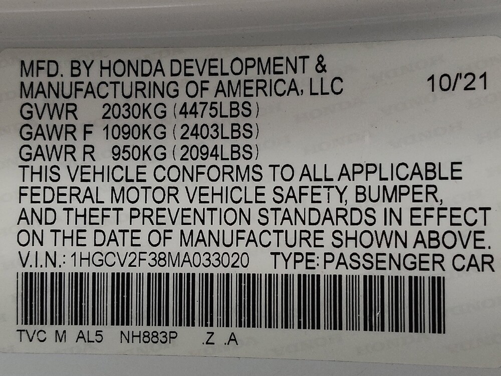 2021 Honda Accord in Lewisville, TX 75067 - 18145109 33