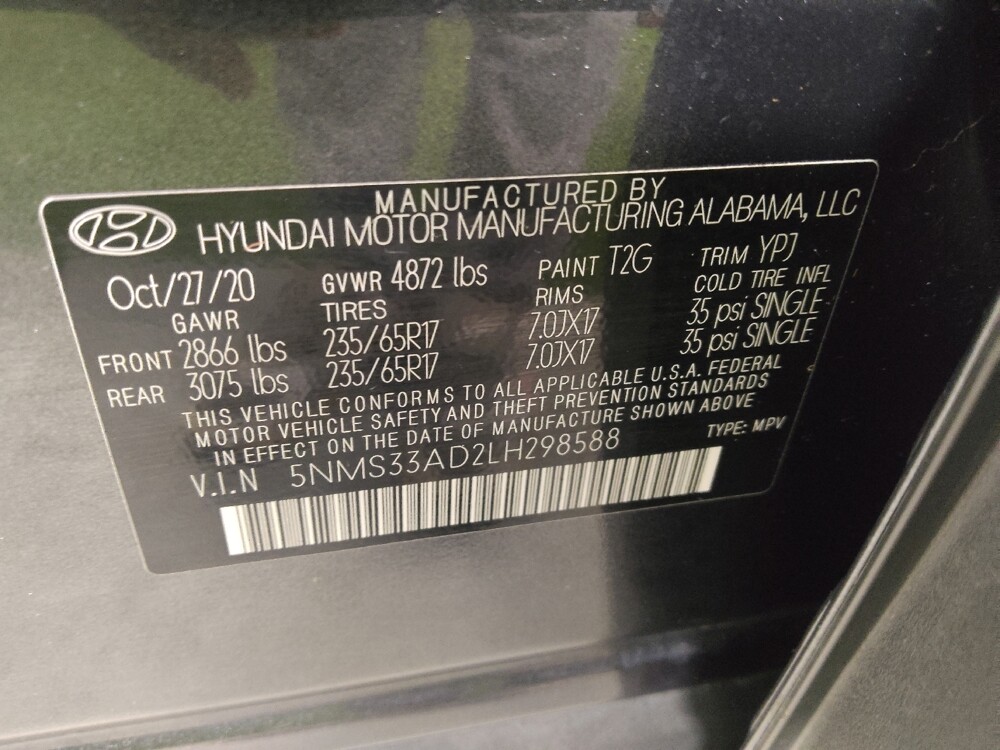 2020 Hyundai Santa Fe in Duluth, GA 30096 - 18145268 33