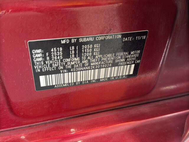 2019 Subaru Legacy in Burlington, WI 53105 - 18145567 36