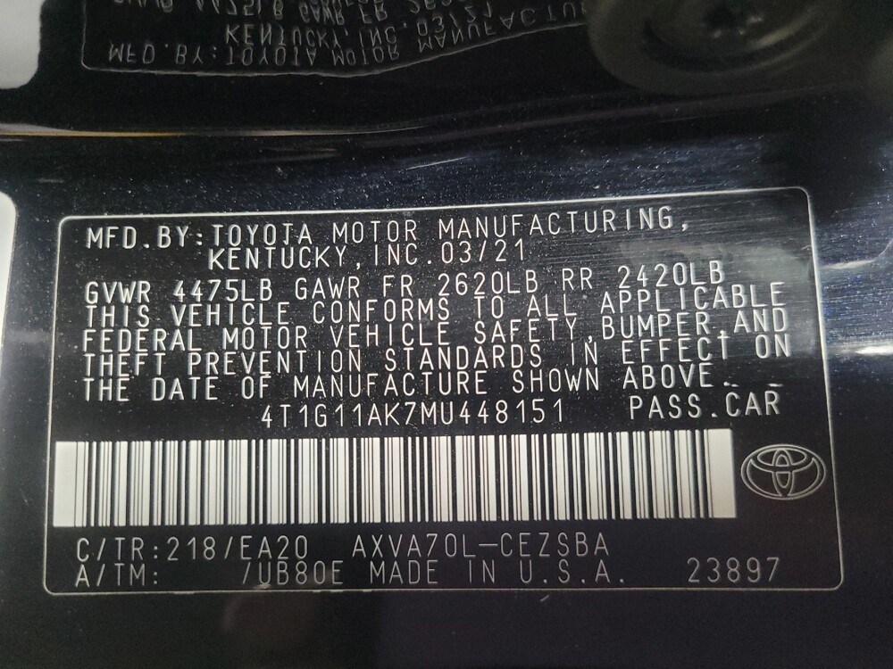 2021 Toyota Camry in Union City, GA 30291 - 18145839 33