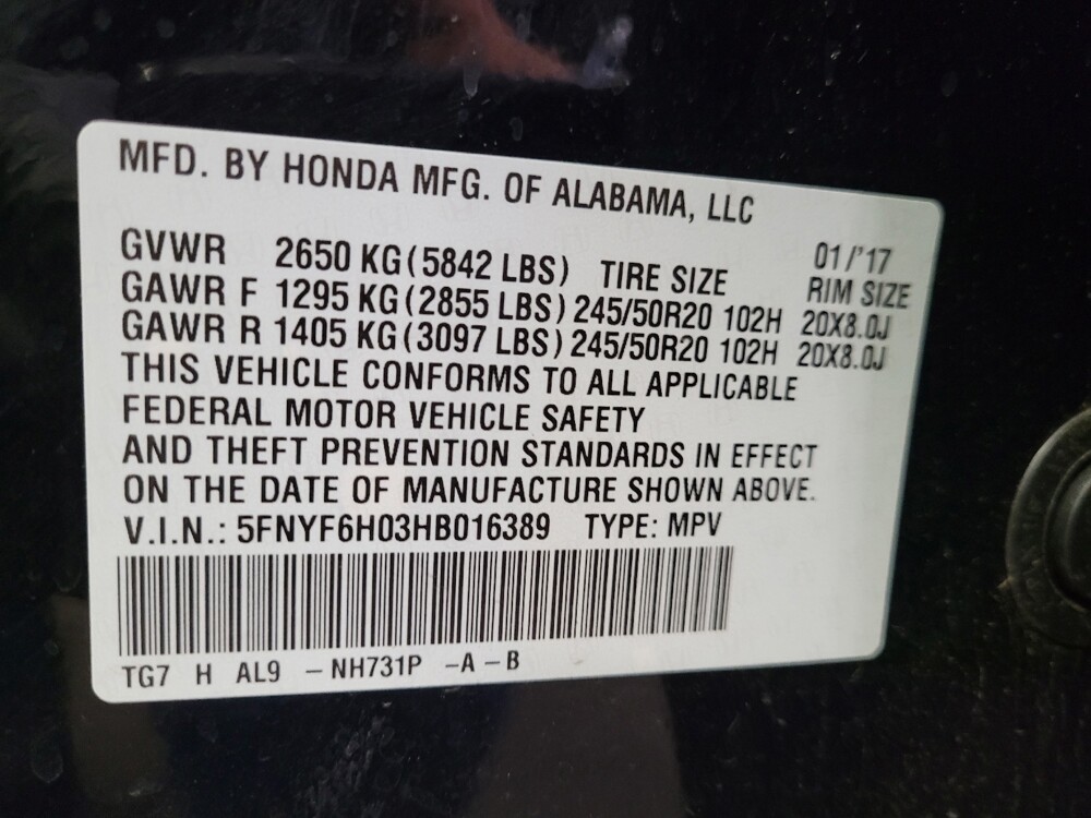 2017 Honda Pilot in Riverside, CA 92504 - 18146000 33