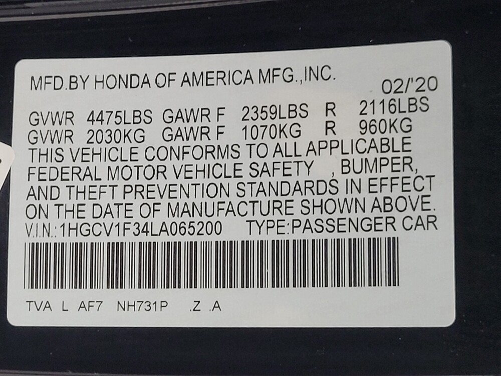 2020 Honda Accord in Memphis, TN 38115 - 18146271 33