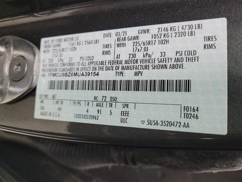 2021 Ford Escape in Eastpointe, MI 48021 - 18146654 33