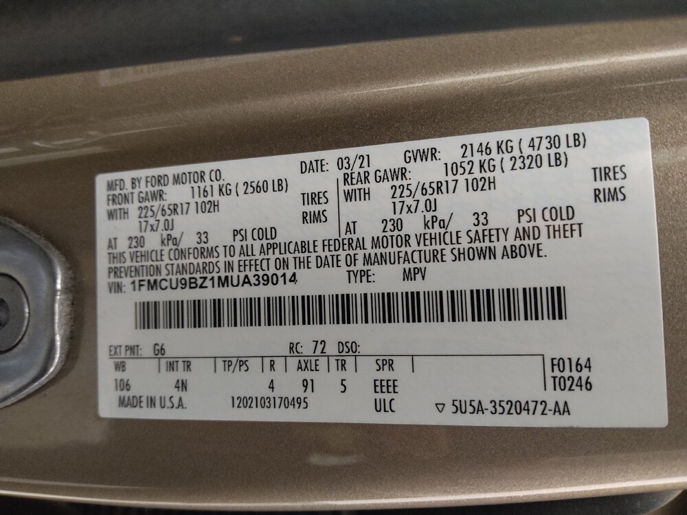 2021 Ford Escape in Lakewood, CO 80215 - 18147827 33