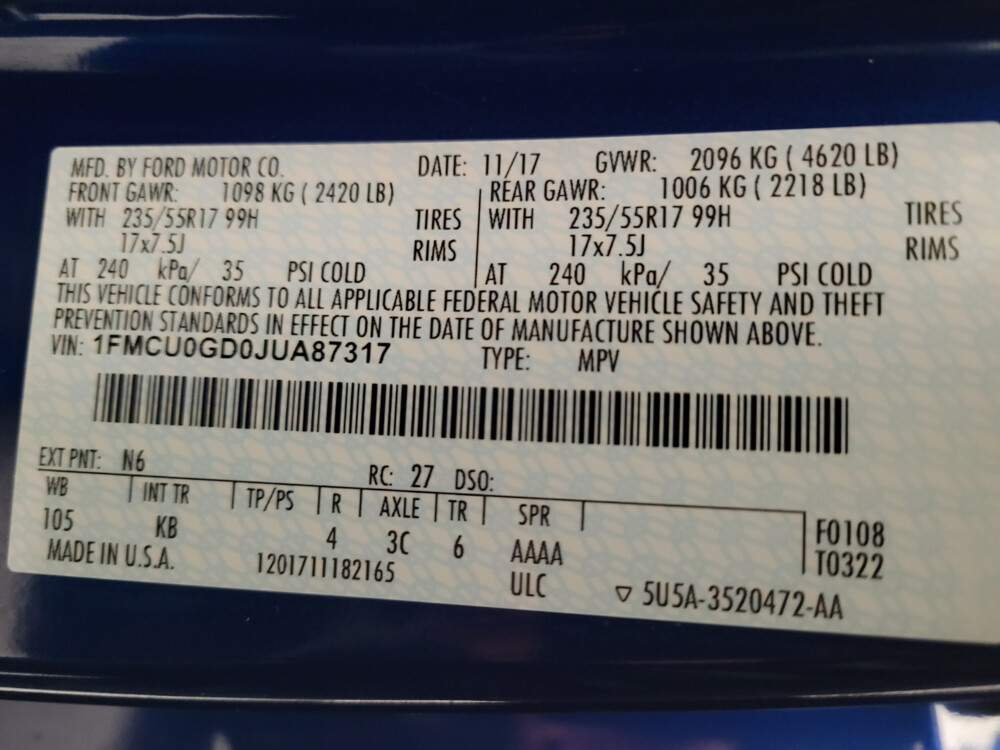 2018 Ford Escape in Riverside, CA 92504 - 2160219 66