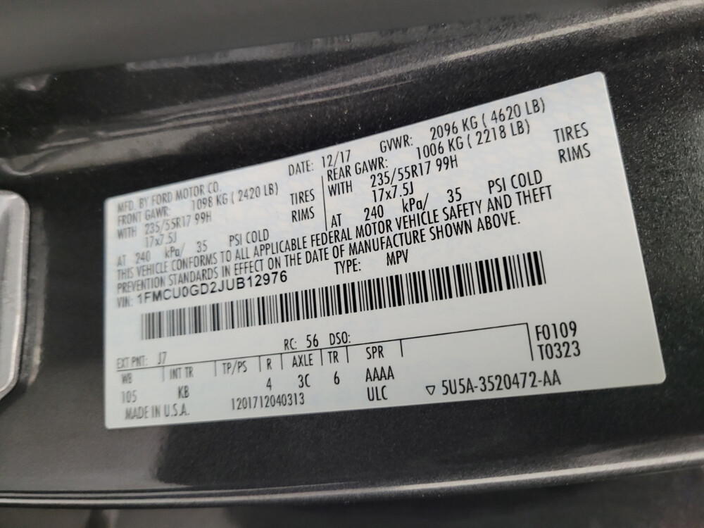 2018 Ford Escape in Las Vegas, NV 89104 - 2308202 66