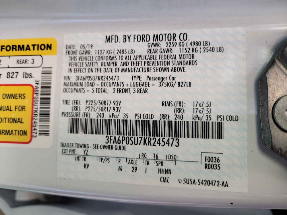 2019 Ford Fusion in Maple Heights, OH 44137 - 2460365 33